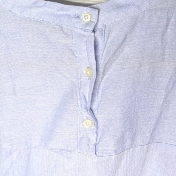 Loft Embroidered Cotton Short Sleeve Shirt Blue Small Boho - Picture 6 of 7